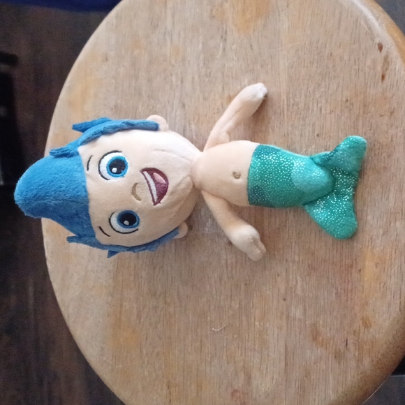 -Nick Jr Bubble Guppies Gil Plush Stuffed Toy 7" Blue Hair Merperson Mermaid Boy - Picture 3 of 12